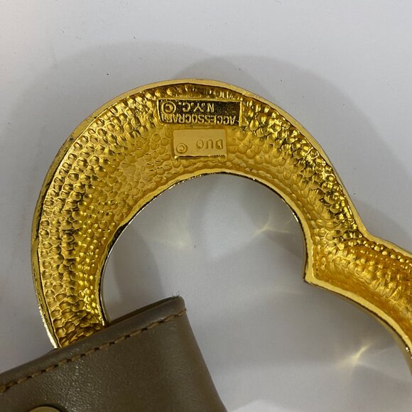 Vintage Accessocraft NYC Brown Belt Gold Buckle - Picture 4 of 4